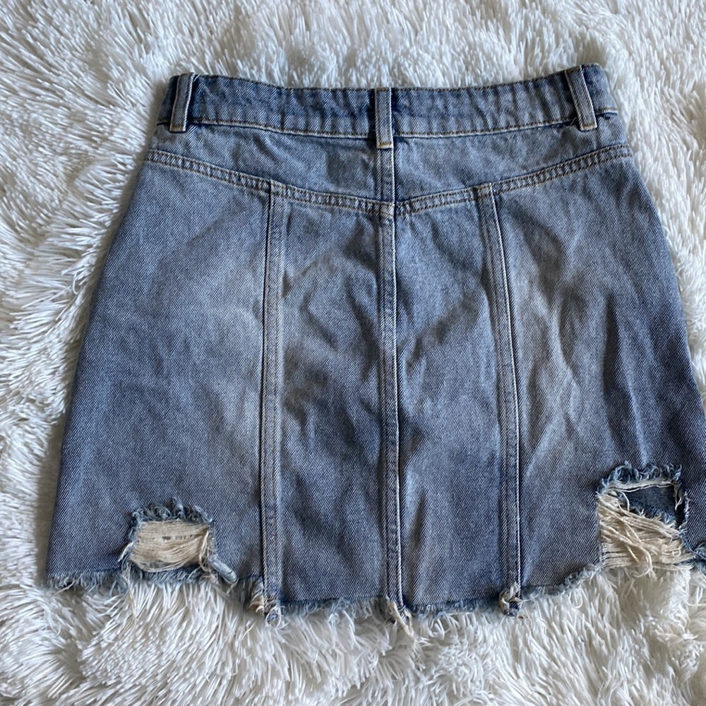Free People Button-Up Denim Mini Skirt - Picture 2 of 7